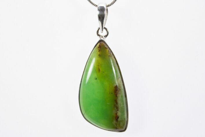 Polished Green Chrysoprase Pendant (Necklace) #303161